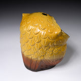 Shigaraki Ware Lucky Owl Ornament  "Sunny" - 16.5 cm / 信楽焼 フクロウ