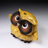Shigaraki Ware Lucky Dancing Owl Ornament "Mango" - 16 cm / 信楽焼 フクロウ