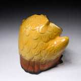 Shigaraki Ware Lucky Dancing Owl Ornament "Mango" - 16 cm / 信楽焼 フクロウ
