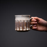 MARUKO Seto Ware Mug Cup - Carved Ridges Beige / 瀬戸焼 マグカップ