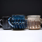 MARUKO Seto Ware Mug Cup - Carved Ridges Beige / 瀬戸焼 マグカップ
