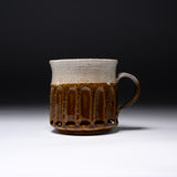 MARUKO Seto Ware Mug Cup - Carved Ridges Caramel / 瀬戸焼 マグカップ