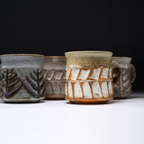 MARUKO Seto Ware Mug Cup - White Earth Carved / 瀬戸焼 マグカップ