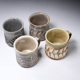 MARUKO Seto Ware Mug Cup - White Earth Carved / 瀬戸焼 マグカップ