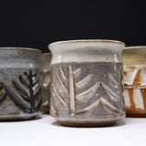 MARUKO Seto Ware Mug Cup - White Earth Carved / 瀬戸焼 マグカップ
