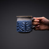 MARUKO Seto Ware Mug Cup - Branch Carving Blue / 瀬戸焼 マグカップ