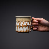 MARUKO Seto Ware Mug Cup - White Earth Carved / 瀬戸焼 マグカップ