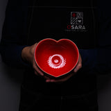 INOME Heart Handmade Matcha Bowl - The First Red with Golden Ribbon : あなたのために / 小野 穣 猪目茶碗