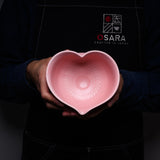 INOME Heart Handmade Matcha Bowl - Nadeshiko Pink : 撫子ピンク / 小野 穣 猪目茶碗