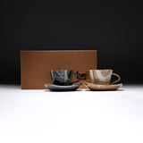 MARUKO Seto Ware Pair Mug Cup and Saucer Gift Set - Natural / 灶師ギフトセット