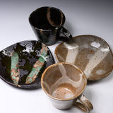 MARUKO Seto Ware Pair Mug Cup and Saucer Gift Set - Natural / 灶師ギフトセット