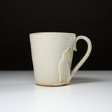 Wakasama Kiln Cat Mug 240 ml - White / わかさま陶芸