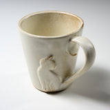 Wakasama Kiln Cat Mug 240 ml - White / わかさま陶芸