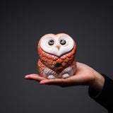 Shigaraki Ware Lucky Pink Owl Ornament "Peach" / 信楽焼 フクロウ