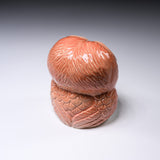 Shigaraki Ware Lucky Pink Owl Ornament "Peach" / 信楽焼 フクロウ