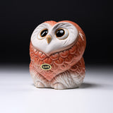 Shigaraki Ware Lucky Pink Owl Ornament "Peach" / 信楽焼 フクロウ