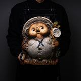Shigaraki Ware Lucky Raccoon Ornament - 31 cm / 信楽焼 たぬき