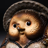 Shigaraki Ware Lucky Raccoon Ornament - 31 cm / 信楽焼 たぬき