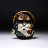 Shigaraki Ware Lucky Raccoon Ornament - 17 cm / 信楽焼 たぬき