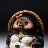 Shigaraki Ware Lucky Raccoon Ornament - 17 cm / 信楽焼 たぬき