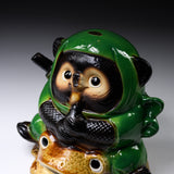 Shigaraki Ware Lucky Raccoon Ornament - 19 cm / 信楽焼 たぬき
