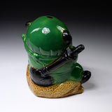 Shigaraki Ware Lucky Raccoon Ornament - 19 cm / 信楽焼 たぬき