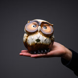 Shigaraki Ware Lucky White Owl Ornament "Latte" / 信楽焼 フクロウ