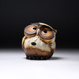 Shigaraki Ware Lucky White Owl Ornament "Latte" / 信楽焼 フクロウ
