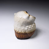 Shigaraki Ware Lucky White Owl Ornament "Latte" / 信楽焼 フクロウ