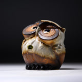 Shigaraki Ware Lucky White Owl Ornament "Latte" / 信楽焼 フクロウ