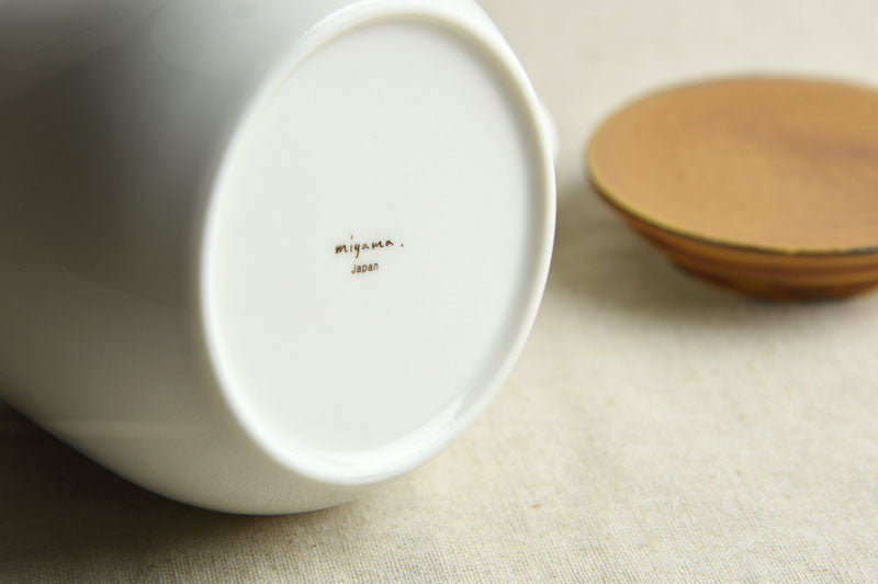 Miyama Potteri Teapot - Side Handle - Milky White / ぽってり ティーポット