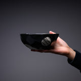 MARUKO Seto Ware Twisted Reserved Bowl - Black Oribe / 瀬戸焼 浅鉢