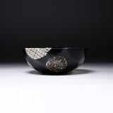 MARUKO Seto Ware Twisted Reserved Bowl - Black Oribe / 瀬戸焼 浅鉢