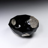 MARUKO Seto Ware Twisted Reserved Bowl - Black Oribe / 瀬戸焼 浅鉢