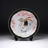 Premium Kutani ware  Decorative Plate - Horse in the Spring / 九谷焼 飾り皿