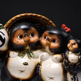 Shigaraki Ware Lucky Raccoon Ornament - 24 cm / 信楽焼 たぬき