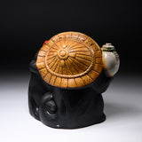 Shigaraki Ware Lucky Raccoon Ornament - 24 cm / 信楽焼 たぬき