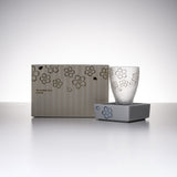 Mizore Sake Glass with Saucer Gift Set - Sakura / こぼし酒 桜