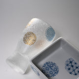 Mizore Sake Glass with Saucer Gift Set - Marumon / こぼし酒 丸紋