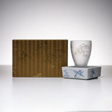 Mizore Sake Glass with Saucer Gift Set - Chojugiga / こぼし酒 鳥獣戯画