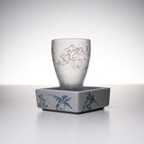 Mizore Sake Glass with Saucer Gift Set - Chojugiga / こぼし酒 鳥獣戯画