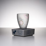 Mizore Sake Glass with Saucer Gift Set - Fireworks / こぼし酒 花火