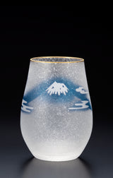 Mt Fuji and Rabbit Tumbler Glass / 富士月兎図 みぞれグラス