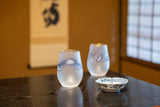 Mt Fuji and Rabbit Tumbler Glass / 富士月兎図 みぞれグラス