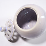 Kyo Kiyomizu Ware Incense Burner - Kyo Flower Glaze Purple / 京・清水焼 香炉