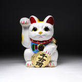 Seto Ware Lucky Cat Ornament - Right Hand - 33 cm / 瀬戸焼 招き猫