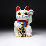 Seto Ware Lucky Cat Ornament - Left Hand - 24.5 cm / 瀬戸焼 招き猫