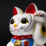 Seto Ware Lucky Cat Ornament - Left Hand - 24.5 cm / 瀬戸焼 招き猫
