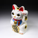 Seto Ware Lucky Cat Ornament - Left Hand - 24.5 cm / 瀬戸焼 招き猫