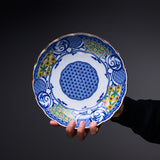 Mino ware Blue Komon Shallow Bowl - 21cm / 藍染小紋 浅皿